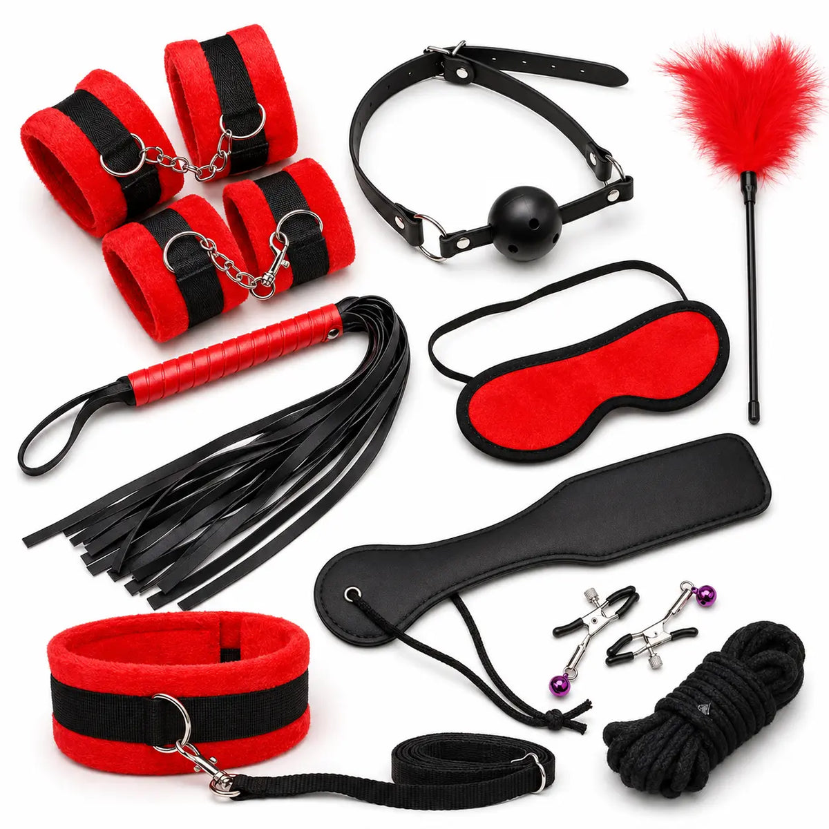 Bondage Kit with Plush Restraints for Couples